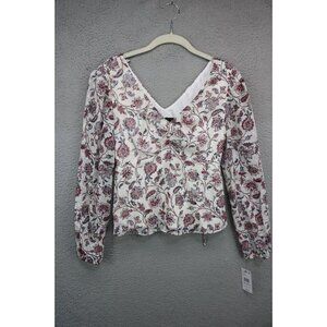 BCX Long Semi Sheer Sleeve Babydoll Top-XS-New with Tags-Cottagecore-Lined